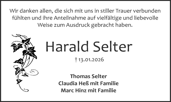 Traueranzeige von Harald Selter von Darmstädter Echo