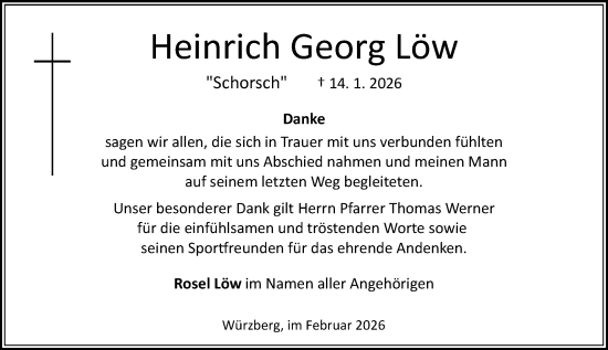 Traueranzeige von Heinrich Georg Löw von Odenwälder Echo