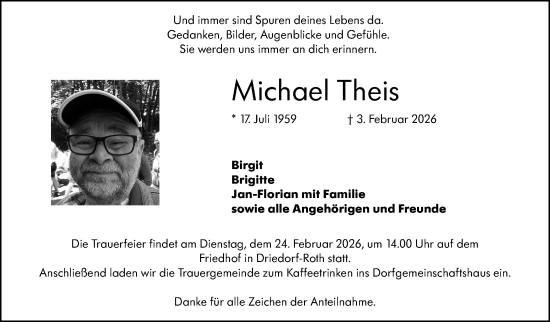 Traueranzeige von Michael Theis von Dill Block
