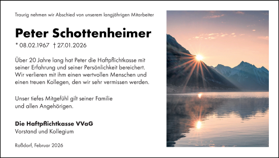 Traueranzeige von Peter Schottenheimer von Darmstädter Echo