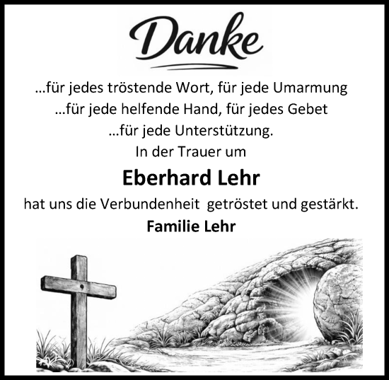 Traueranzeige von Eberhard Lehr von Dill Block