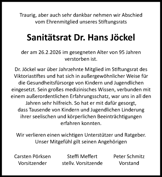 Traueranzeige von Hans Jöckel von Allgemeine Zeitung Rheinhessen-Nahe