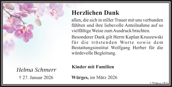Traueranzeige von Helma Schmerr von Camberger Anzeiger