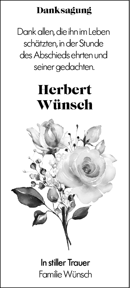Traueranzeige von Herbert Wünsch von Starkenburger Echo