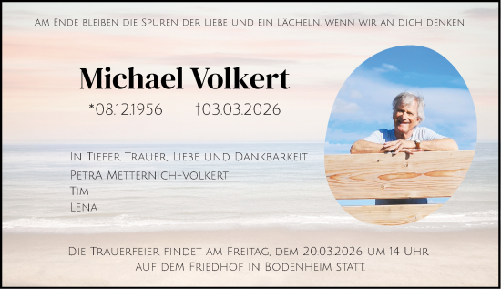 Traueranzeige von Michael Volkert von Allgemeine Zeitung Mainz