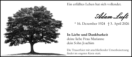 Traueranzeige von Aldon Lal von Rüsselsheimer Echo