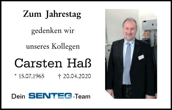 Traueranzeige von Carsten Haß von Wormser Zeitung