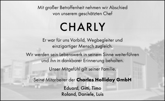 Traueranzeige von Charly  von Darmstädter Echo