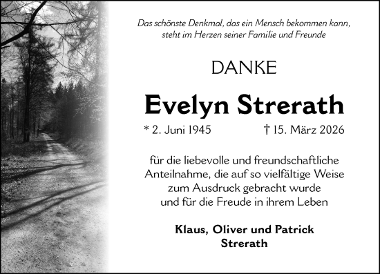 Traueranzeige von Evelyn Strerath von Darmstädter Echo