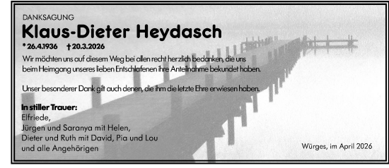 Traueranzeige von Klaus-Dieter Heydasch von Camberger Anzeiger