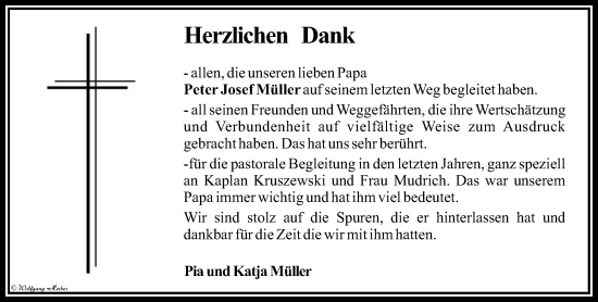 Traueranzeige von Peter Josef Müller von Camberger Anzeiger