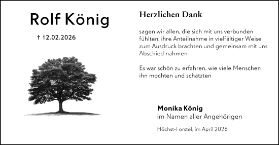 Traueranzeige von Rolf König von Odenwälder Echo