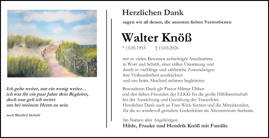 Traueranzeige von Walter Knöß von Darmstädter Echo