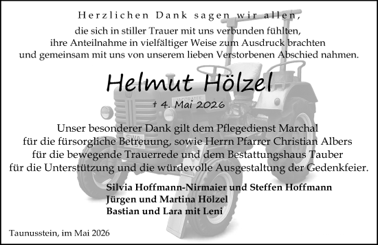 Traueranzeige von Helmut Hölzel von Wiesbadener Kurier