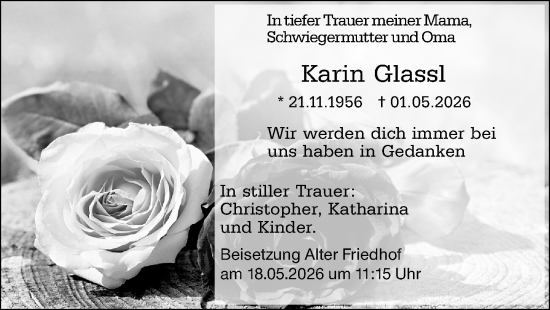 Traueranzeige von Karin Glassl von Darmstädter Echo