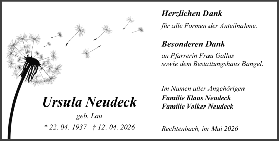Traueranzeige von Volker Neudeck von Wetzlarer Neue Zeitung