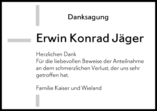 Traueranzeige von Erwin Konrad Jäger von Darmstädter Echo