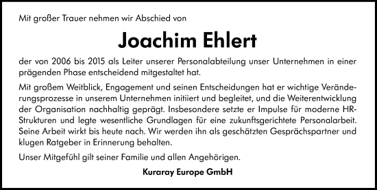 Traueranzeige von Joachim Ehlert von Nassauische Neue Presse