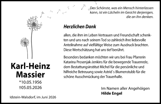 Traueranzeige von Karl-Heinz Massier von Idsteiner Land/Untertaunus