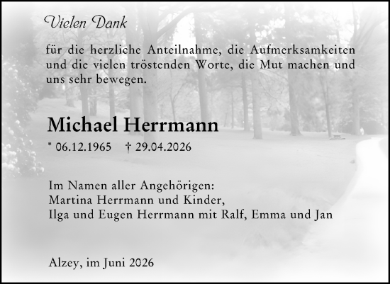 Traueranzeige von Michael Herrmann von Allgemeine Zeitung Alzey