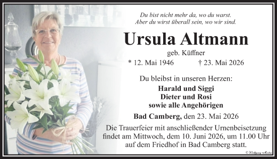 Traueranzeige von Ursula Altmann von Camberger Anzeiger