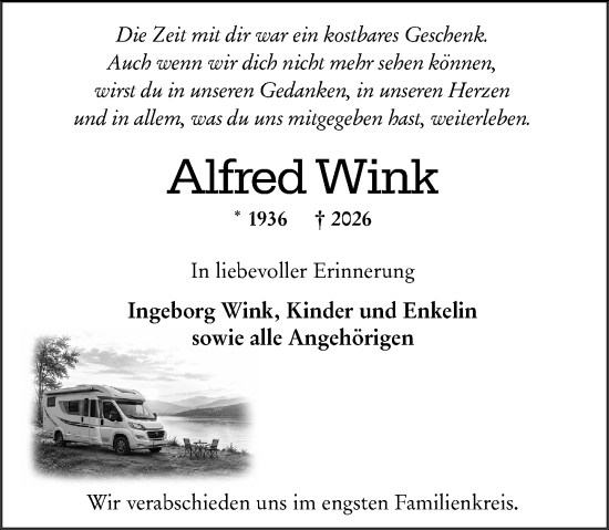 Traueranzeige von Alfred Wink von Wiesbadener Kurier