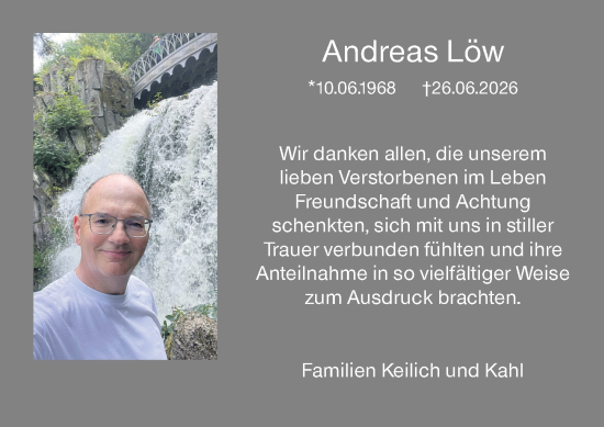 Traueranzeige von Andreas Löw von Weilburger Tageblatt