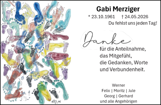 Traueranzeige von Gabi Merziger von Darmstädter Echo