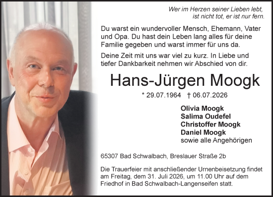 Traueranzeige von Hans-Jürgen Moogk von Idsteiner Land/Untertaunus