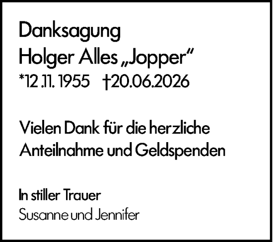 Traueranzeige von Holger Alles von Allgemeine Zeitung Mainz