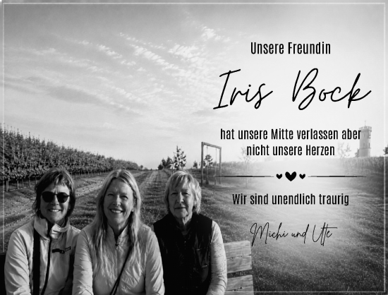 Traueranzeige von Iris Bock von Allgemeine Zeitung Mainz