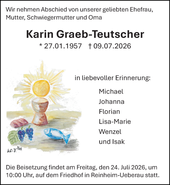 Traueranzeige von Karin Graeb-Teutscher von Darmstädter Echo