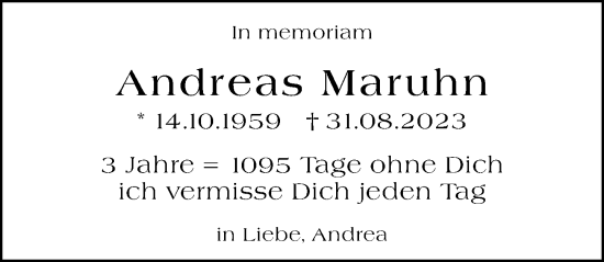 Traueranzeige von Andreas Maruhn von Groß-Gerauer Echo
