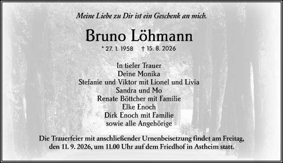 Traueranzeige von Bruno Löhmann von Groß-Gerauer Echo
