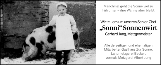 Traueranzeige von Gerhard Jung von Wetzlarer Neue Zeitung