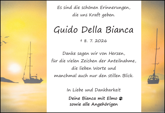 Traueranzeige von Guido Della Bianca von Odenwälder Echo