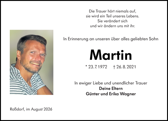 Traueranzeige von Martin Wagner von Darmstädter Echo