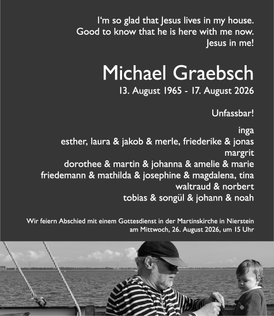 Traueranzeige von Michael Graebsch von Allgemeine Zeitung Mainz