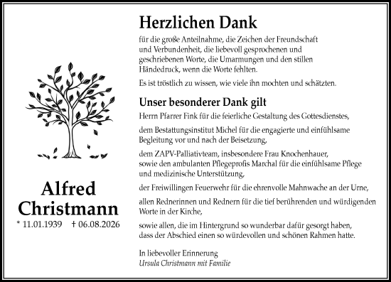 Traueranzeige von Alfred Christmann von Idsteiner Land/Untertaunus