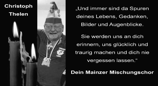 Traueranzeige von Christoph Thelen von Allgemeine Zeitung Mainz