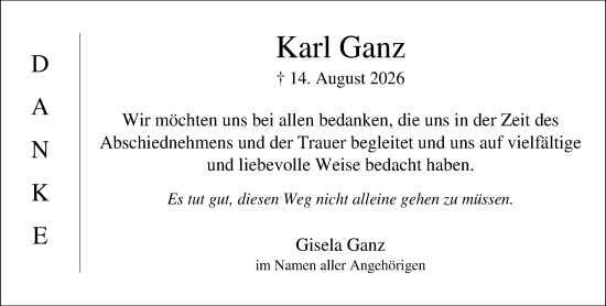 Traueranzeige von Karl Ganz von Odenwälder Echo