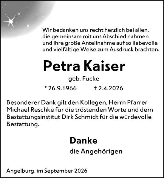 Traueranzeige von Petra Kaiser von Hinterländer Anzeiger