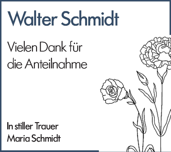 Traueranzeige von Walter Schmidt von Allgemeine Zeitung Mainz