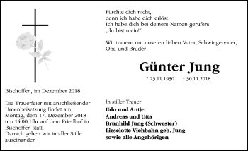 Traueranzeige von Günter Jung von 202 Dill Block (120)