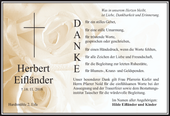 Traueranzeige von Herbert Eifländer von VRM Trauer