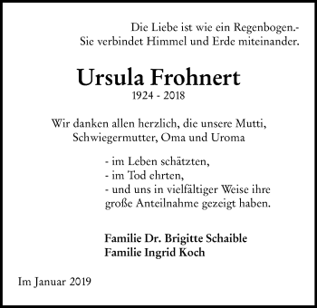 Traueranzeige von Ursula Frohnert von 206 WT - Weilburger Tageblatt (140)