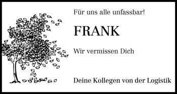 Traueranzeige von Frank - von Odenwälder Echo
