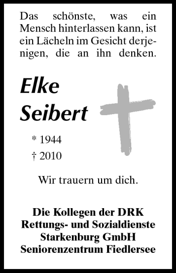 Traueranzeige von Elke Seibert von Echo-Zeitungen (Gesamtausgabe)