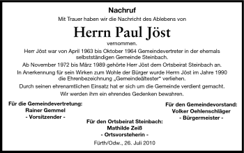 Traueranzeige von Paul Jöst von Starkenburger Echo