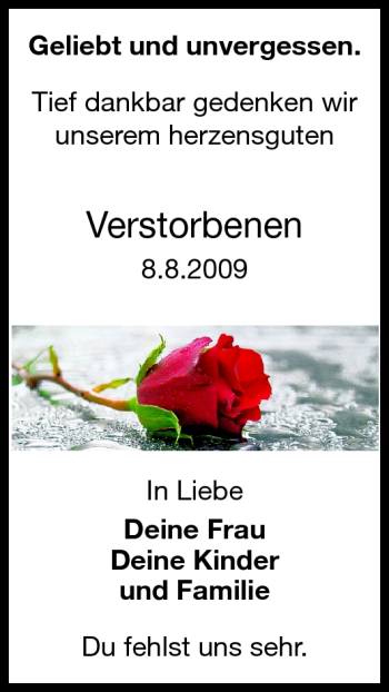Traueranzeige von unbekannte Verstorbener von Odenwälder Echo